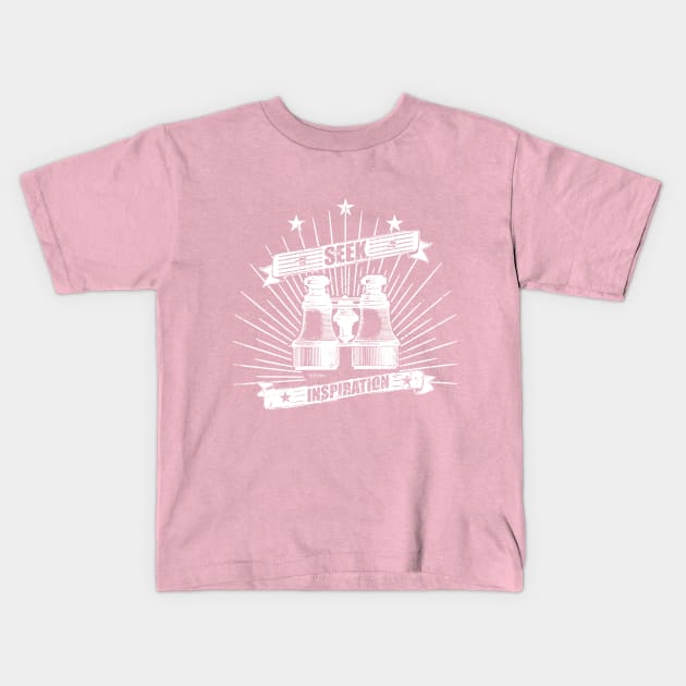 SEEK INSPIRATION, Seek and Ye Shall Find Kids T-Shirt by Richardramirez82